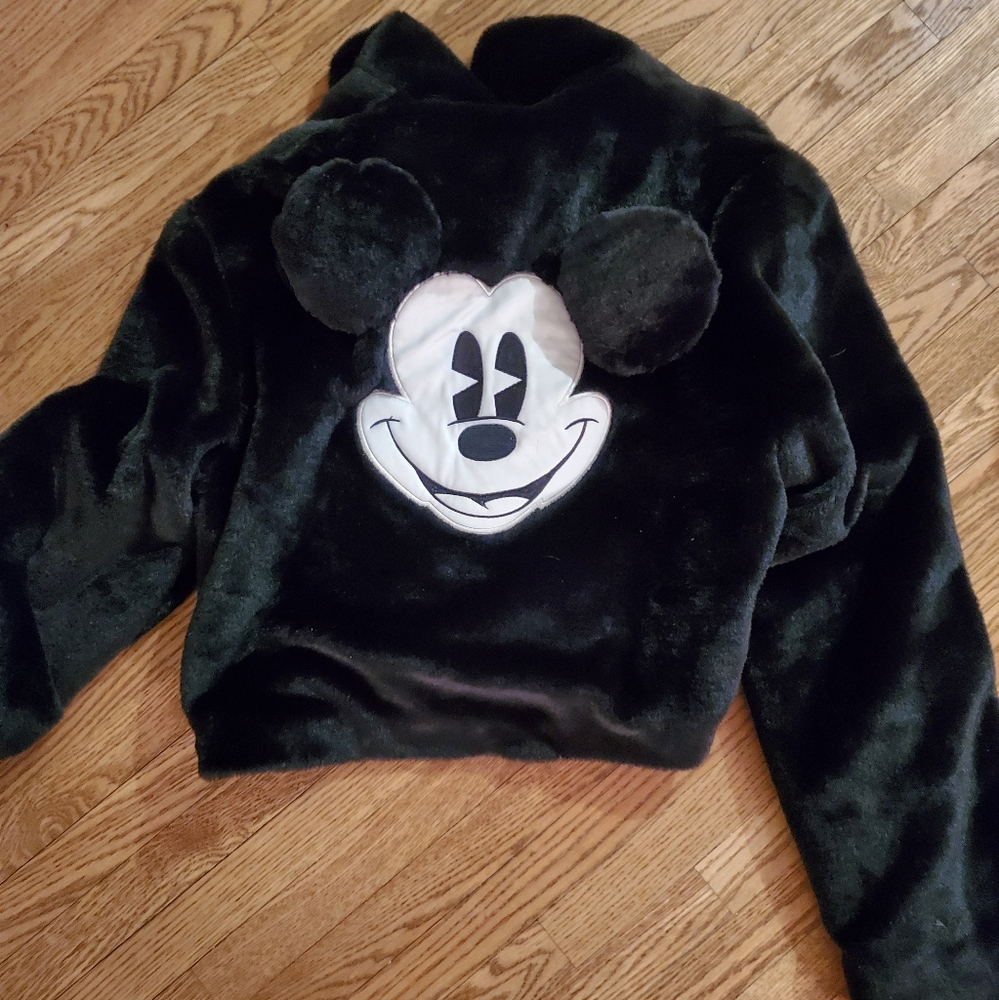 RARE Mickey Mouse Faux Fur Cropped Jacket by Cakeworthy